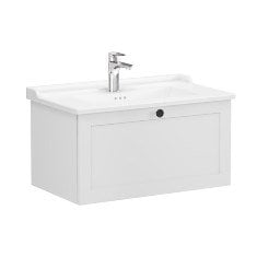 Vitra Root Classic 68807 Lavabo Dolabı, Tek Çekmeceli, 80 Cm, Mat Açık Gri, Klasik Lavabolu